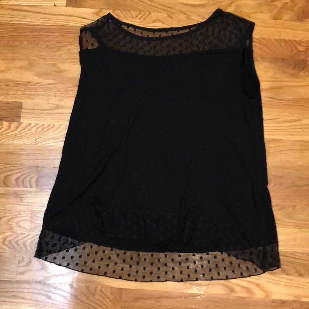 Polka dot mesh shirt